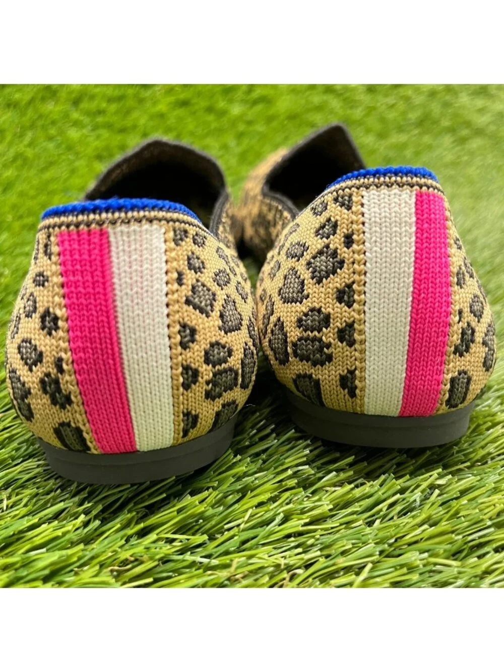 Rothy's The Loafer Leopard Girls Size 3Y Beige Black Casual Slip On Flats Shoes